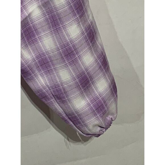 Pleione Purple and White Plaid Sweetheart Neckline Cropped Top XS New NWT - Picture 4 of 5